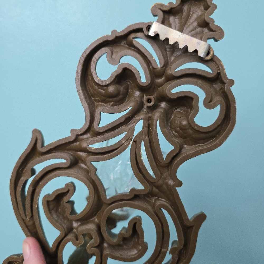 Vtg Burwood Wall Sconces 2 Ornate Gold/bronze Scroll Candle Holders w/votives - Picture 7 of 12